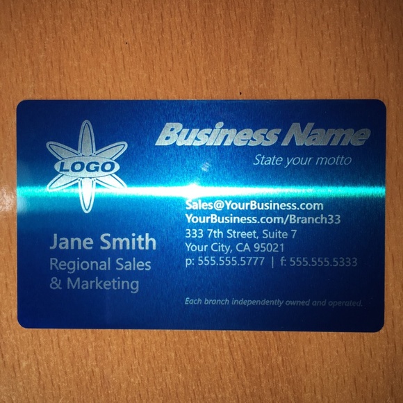 None Other - Laser Business Cards Custom Engraved Metal (Black, Blue, or Gold)